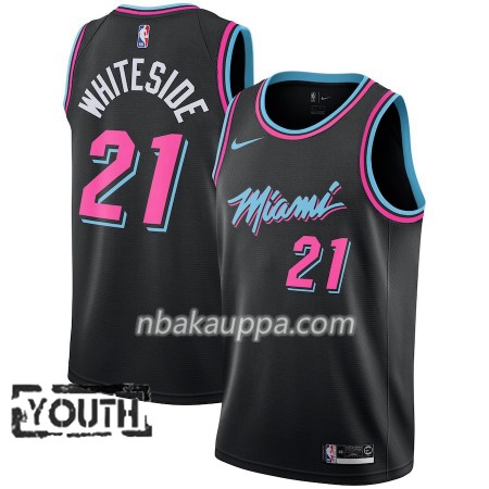 Miami Heat Hassan Whiteside 21 2018-19 Nike City Edition Musta Pelipaidat Swingman - Lasten